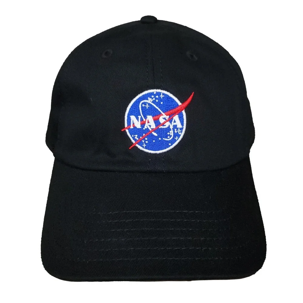 NASA Dad Hat Cap Embroidered Logo Space Camp Black Cotton‎ NWT
